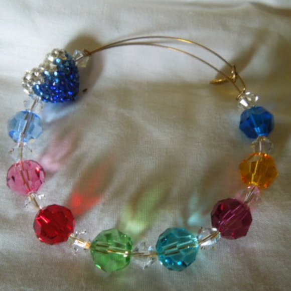 EUC Alex & Ani Bead & Heart Bangle - Picture 1 of 5